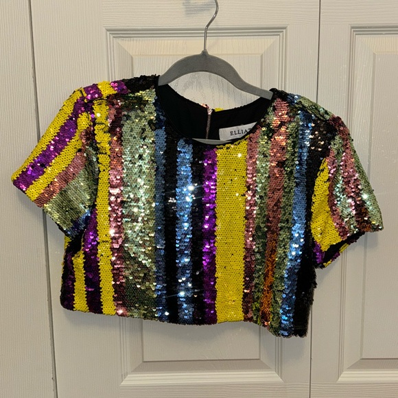 elliatt lola sequin crop top - Picture 1 of 5